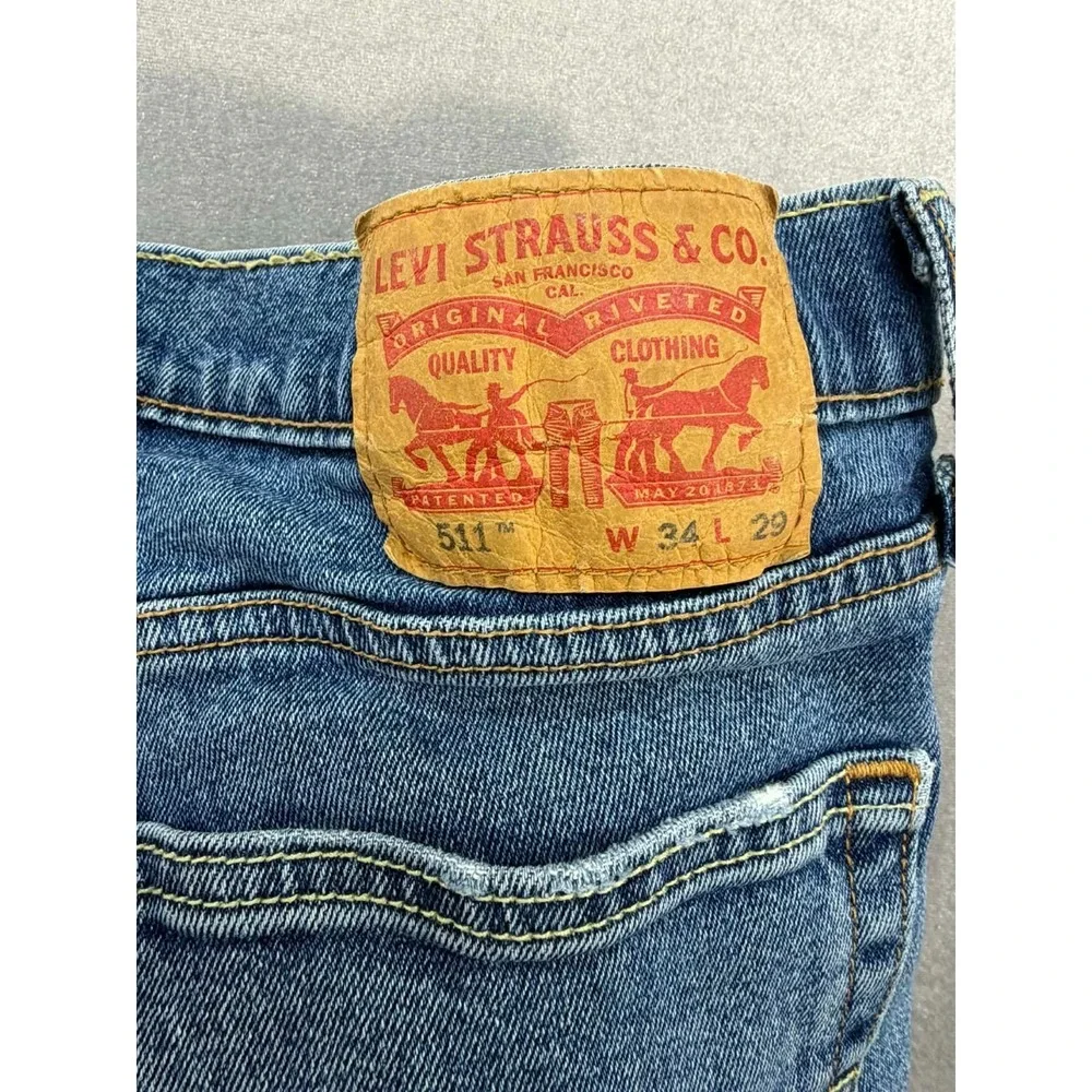 Levi Strauss 511 Denim Jeans Size 34X29‎ Blue Has holes